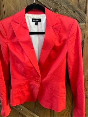 bebe Bright Coral Tailored Blazer